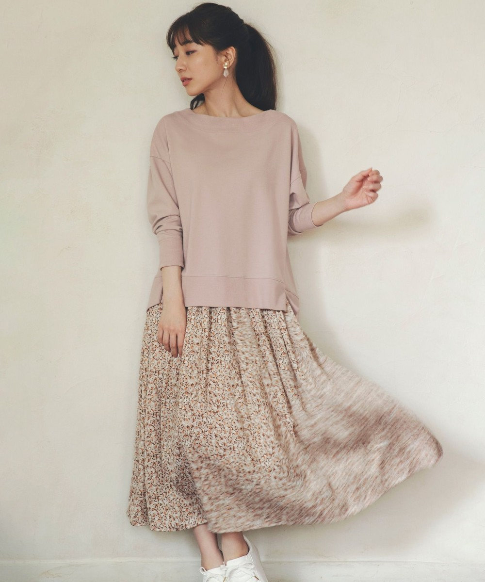 any SiS L 【2SET】アートフラワースカート セットアップ ピンク